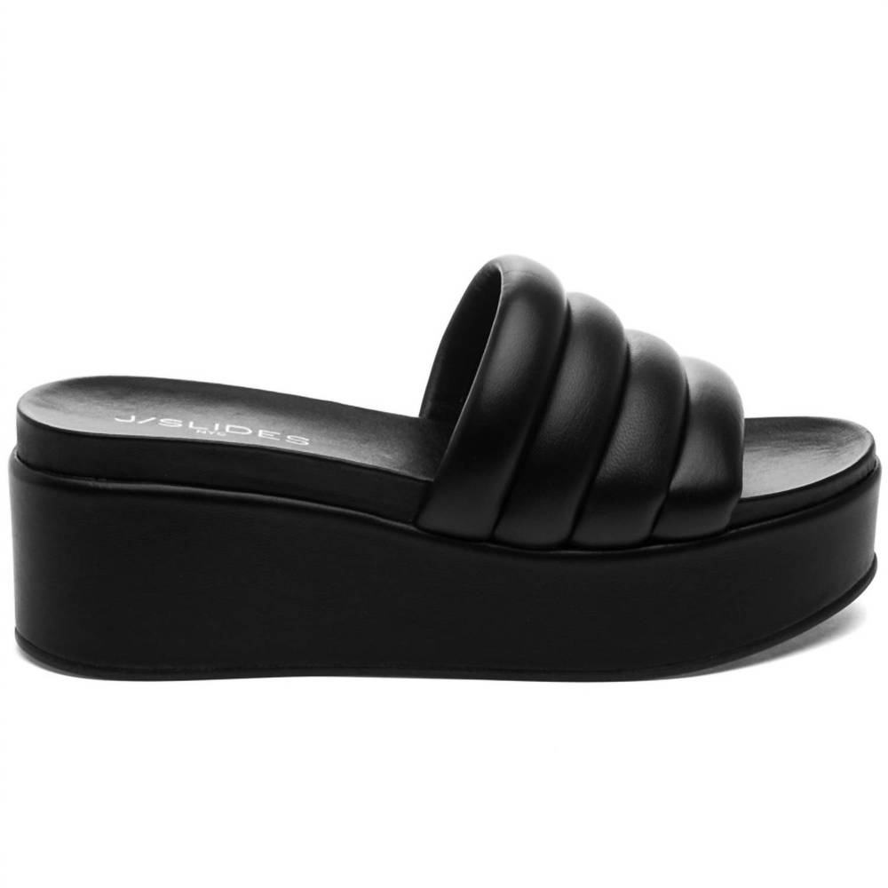 New J/Slides Quirky Wedge Sandal In Black - image 1